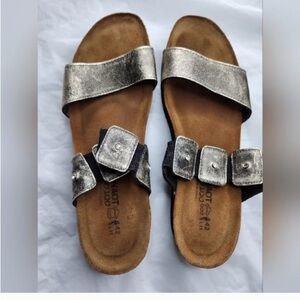 Noat Rhinestone Leather Women's Platform Sandal/ Slides. Size 42